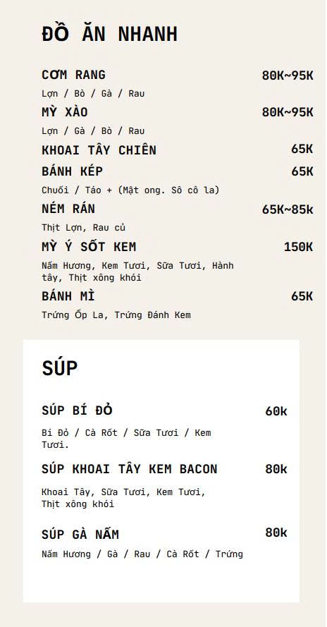 Thực đơn số 2